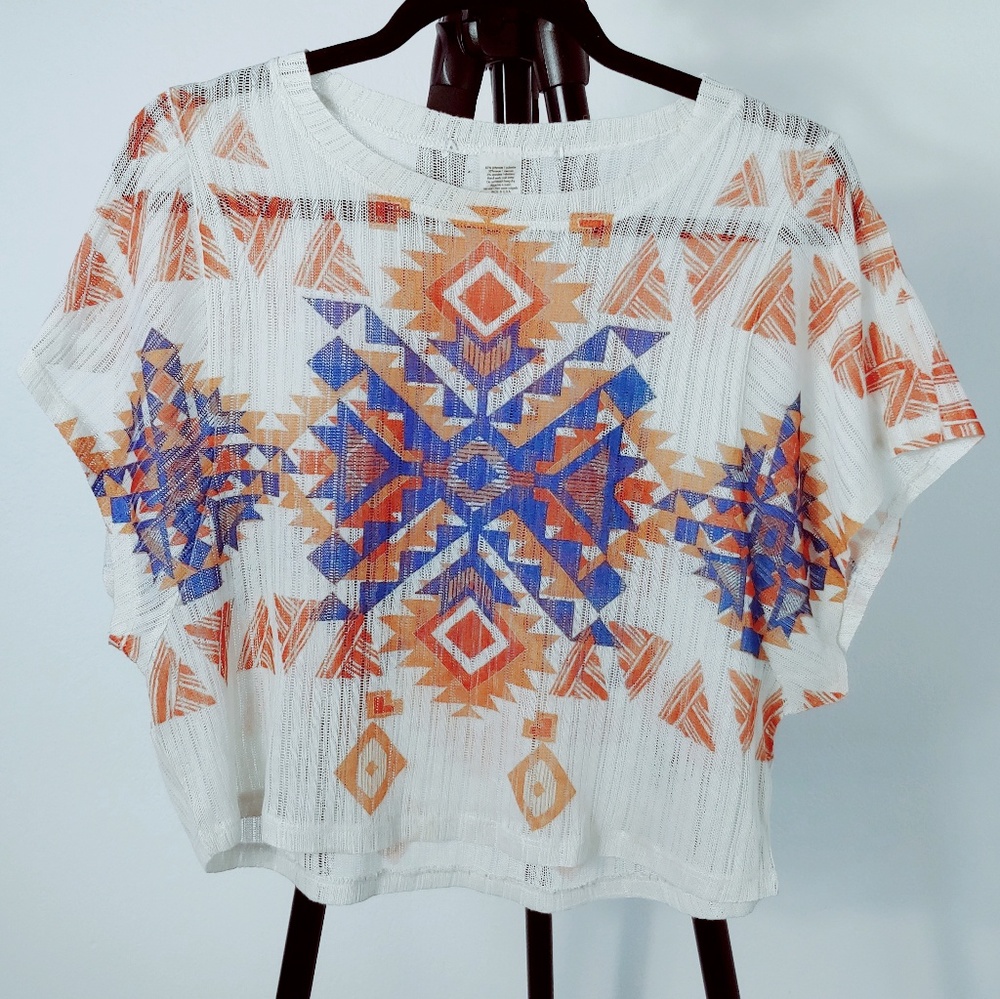 Printed cropped shirt